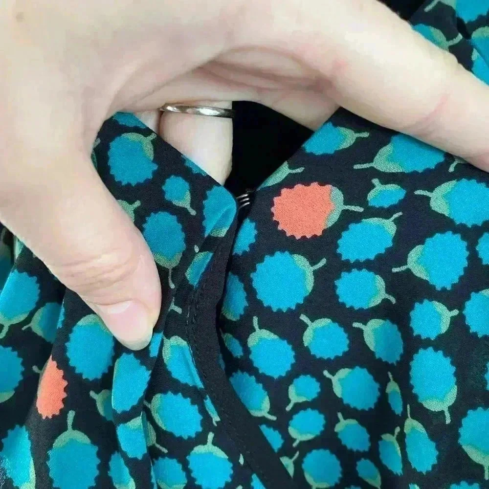 Anthropologie Romantic Ruffled Wrap Dress Floral Print Cocktail Party Size 4‎ - Picture 7 of 16